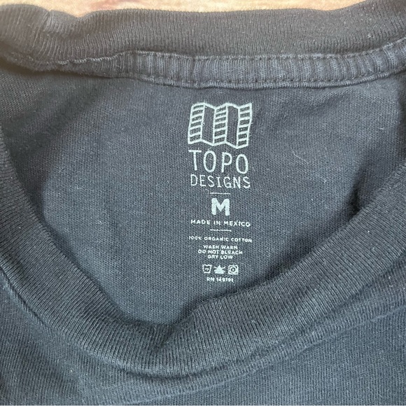 Topo Designs Sunrise Short Sleeve Shirt Black Men’s M Graphic T Organic Cotton - Picture 4 of 7